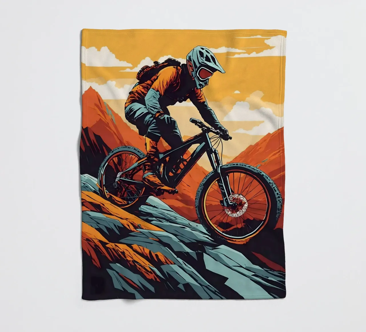 Discesa in mountain bike a tutta velocità coperta in pile da ARTVI-SHOP