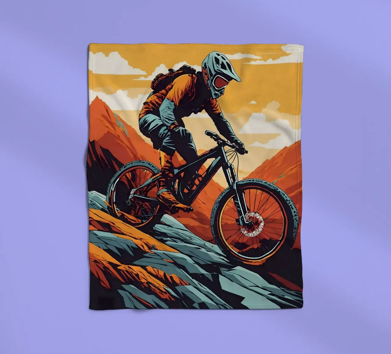 Discesa in mountain bike a tutta velocità coperta in pile da ARTVI-SHOP