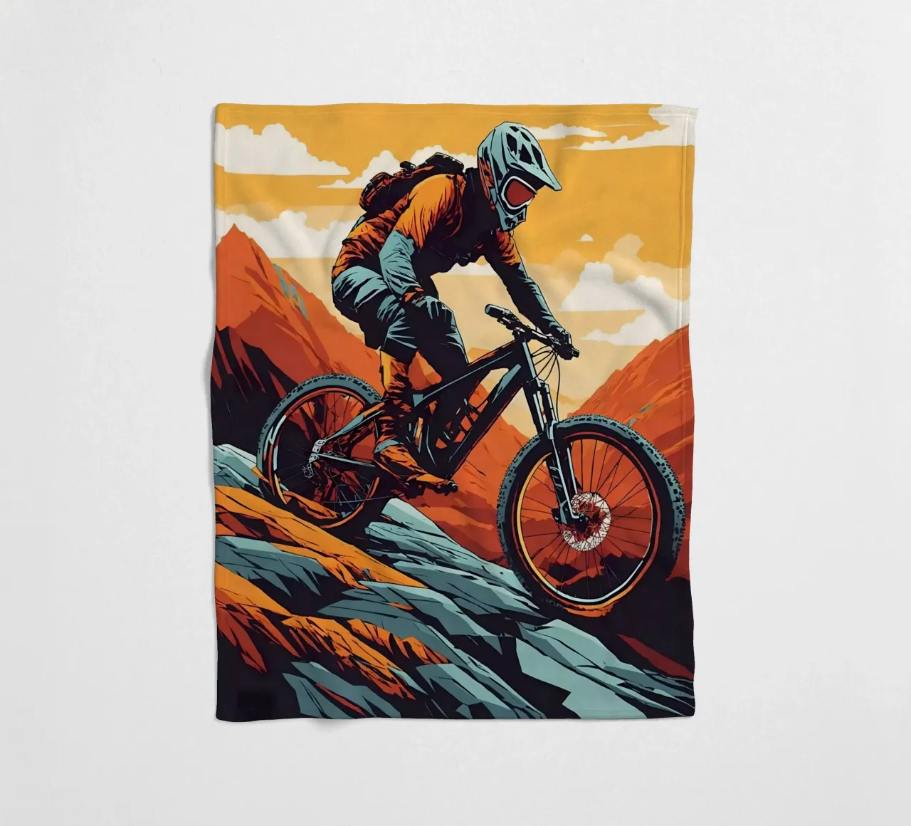 Discesa in mountain bike a tutta velocità coperta in pile da ARTVI-SHOP