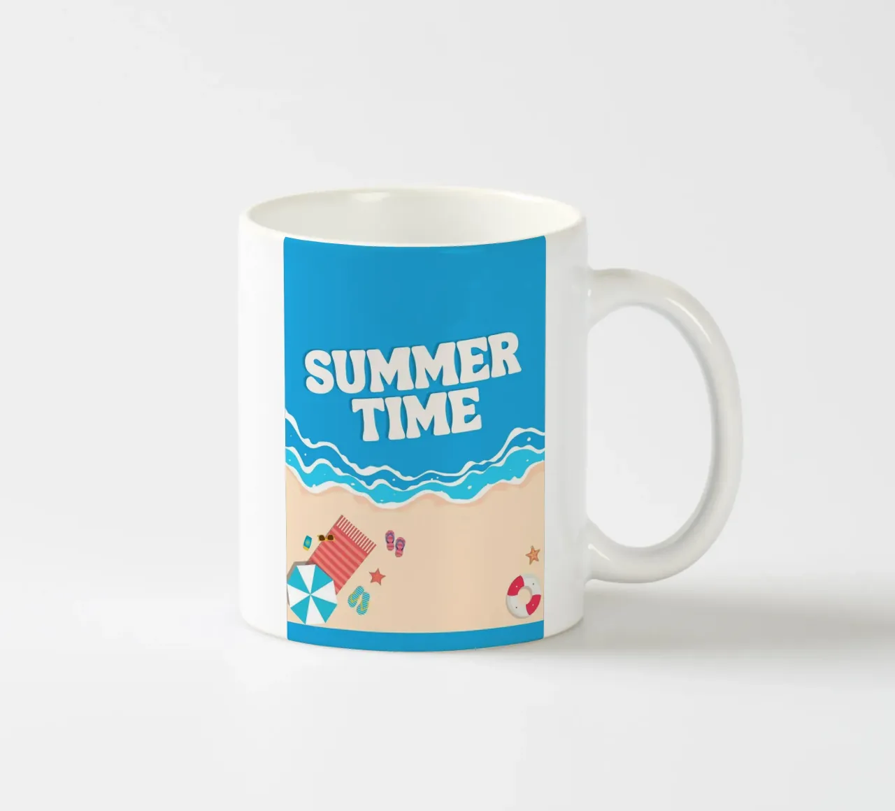 Illustrazione di spiaggia estiva tazza in ceramica da kakaka
