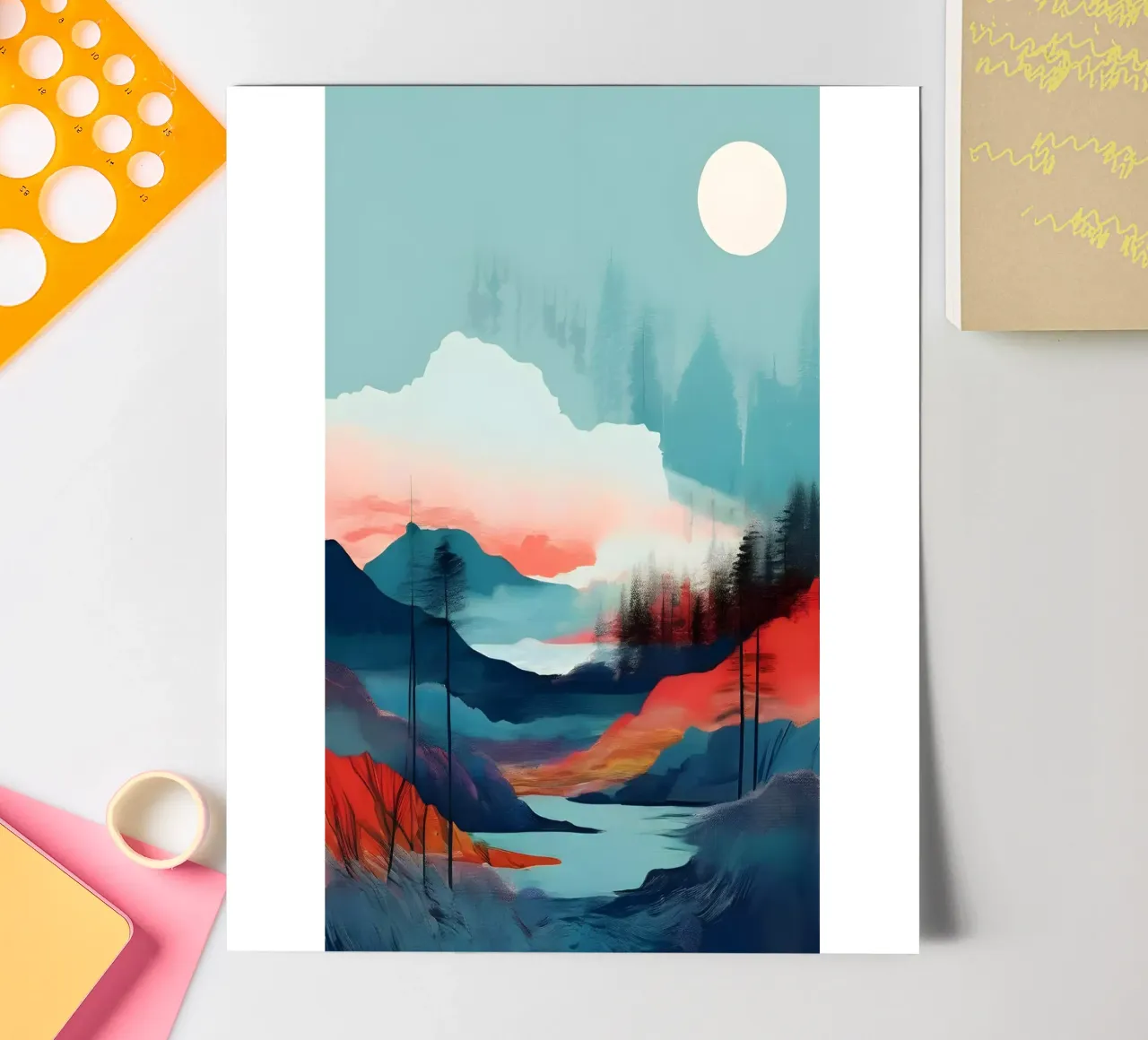 Serene Sunset sticker sheet by Artistic-shop