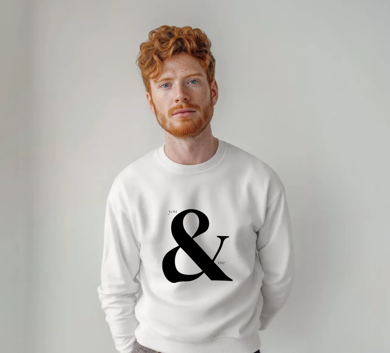 Elegante design tipografico You & Me felpa da Imaginative