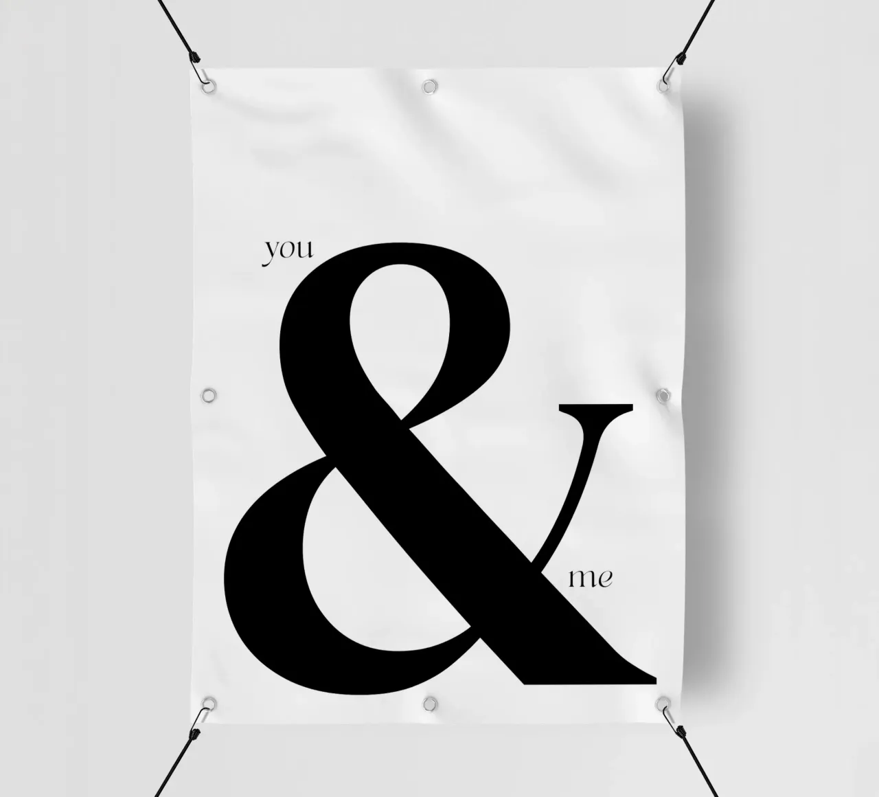 Elegante design tipografico You & Me telo in pvc da Imaginative