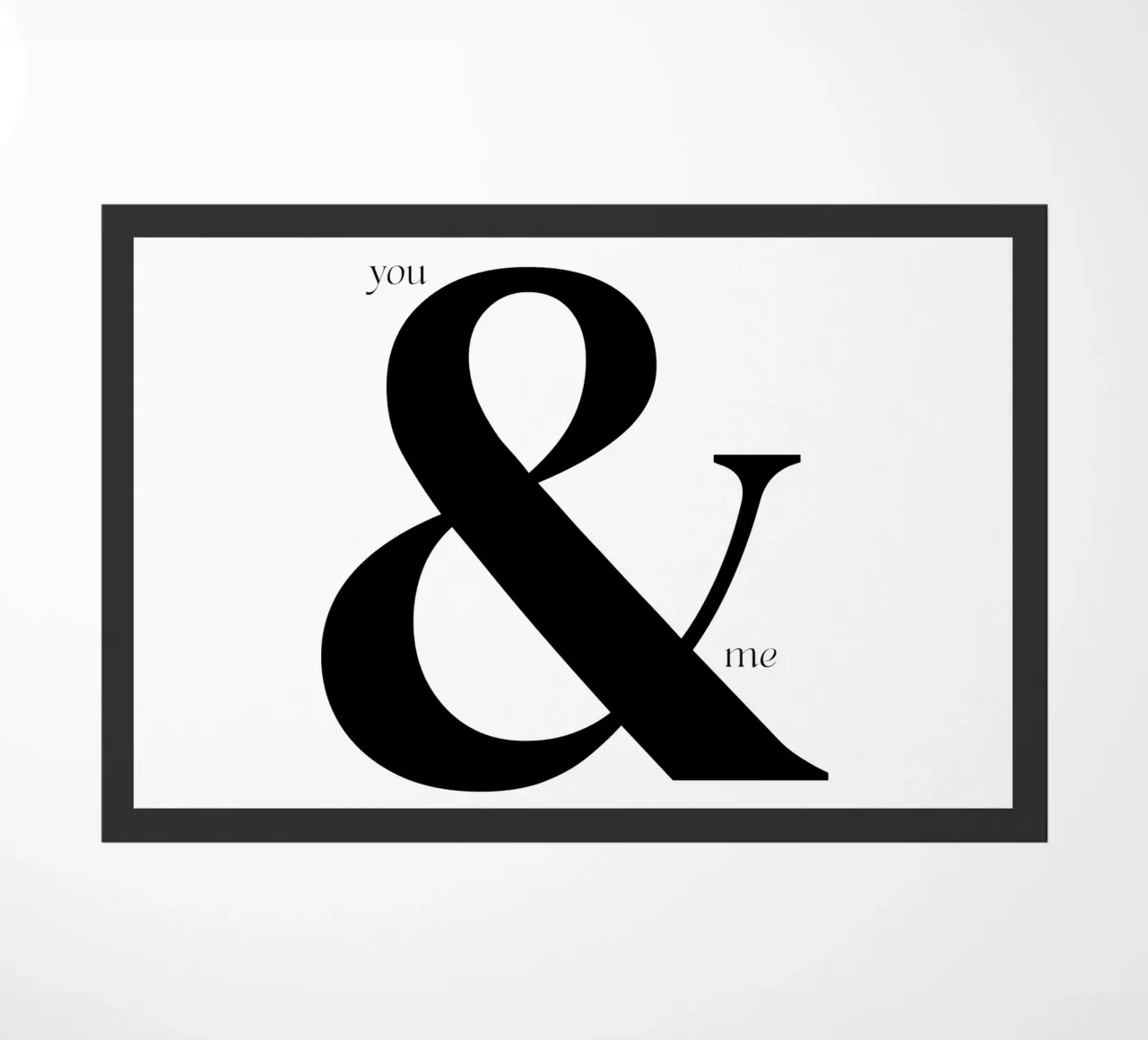 Elegante design tipografico You & Me zerbino da Imaginative