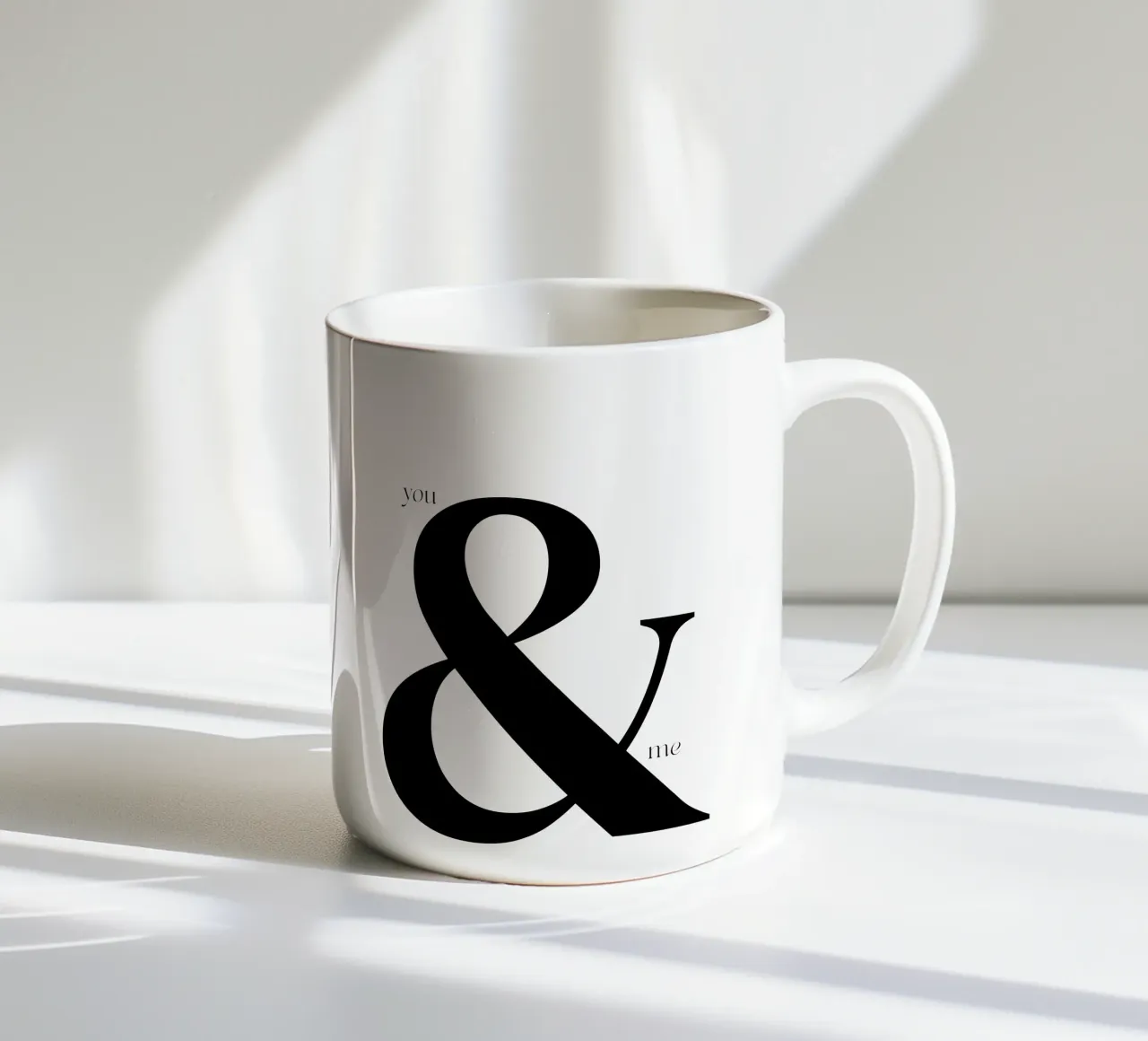 Elegante design tipografico You & Me tazza in ceramica da Imaginative