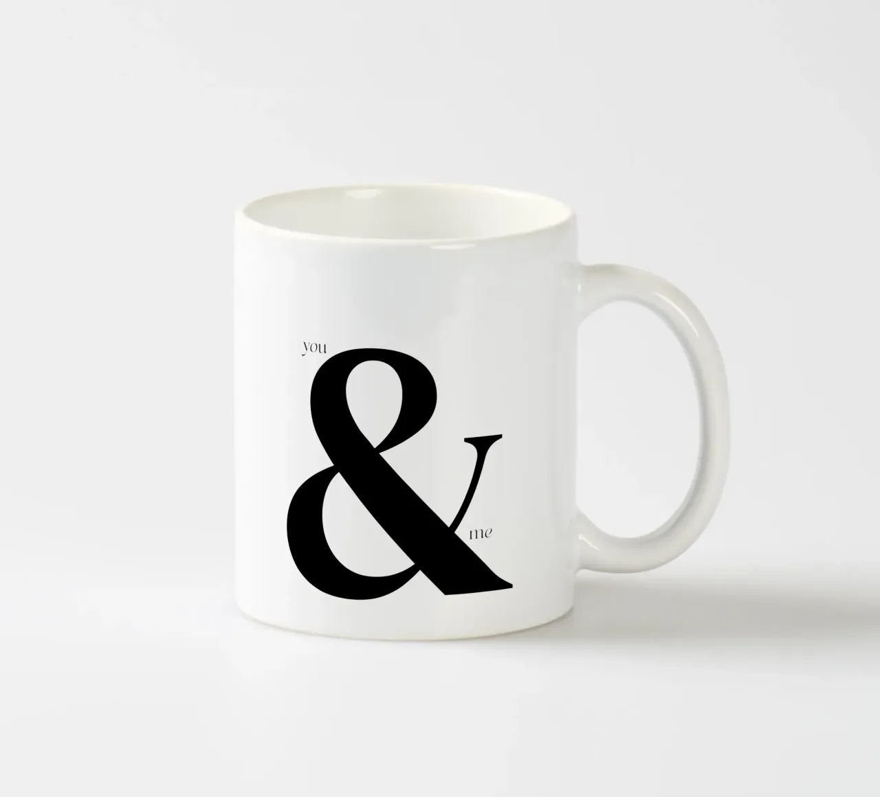Elegante design tipografico You & Me tazza in ceramica da Imaginative