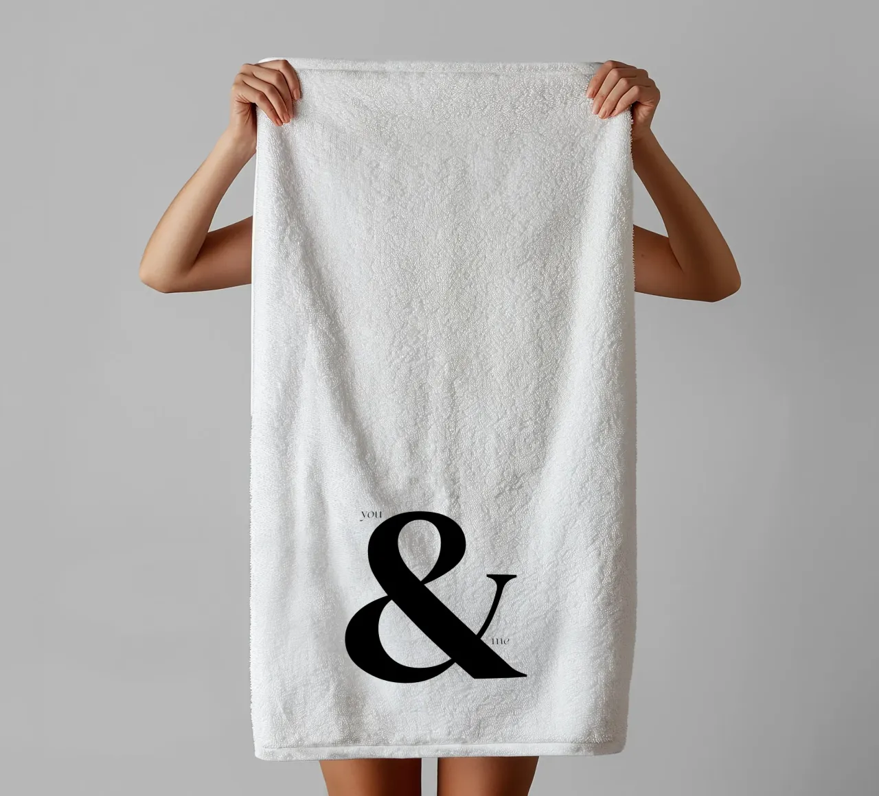 Elegant You & Me Typography Design towel by Imaginative