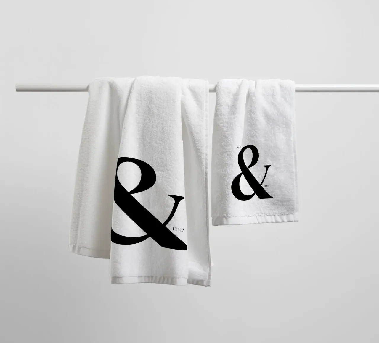 Elegant You & Me Typography Design towel by Imaginative