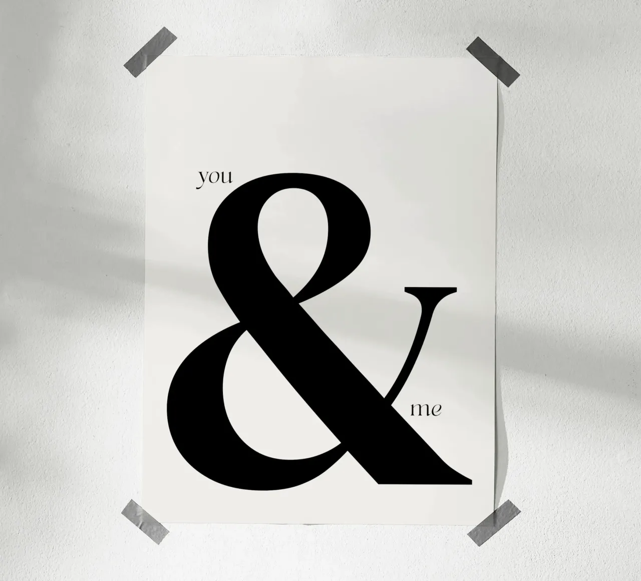 Elegante design tipografico You & Me carta hahnemühle da Imaginative