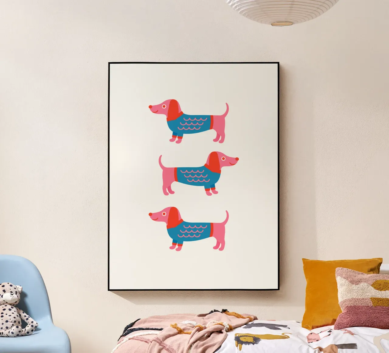 Dackel im Pullover plexiglass da Made in Bavaria