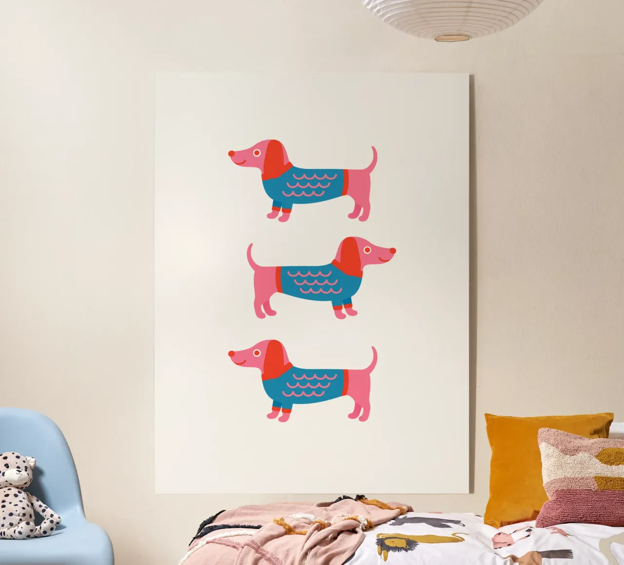 Dackel im Pullover plexiglass da Made in Bavaria