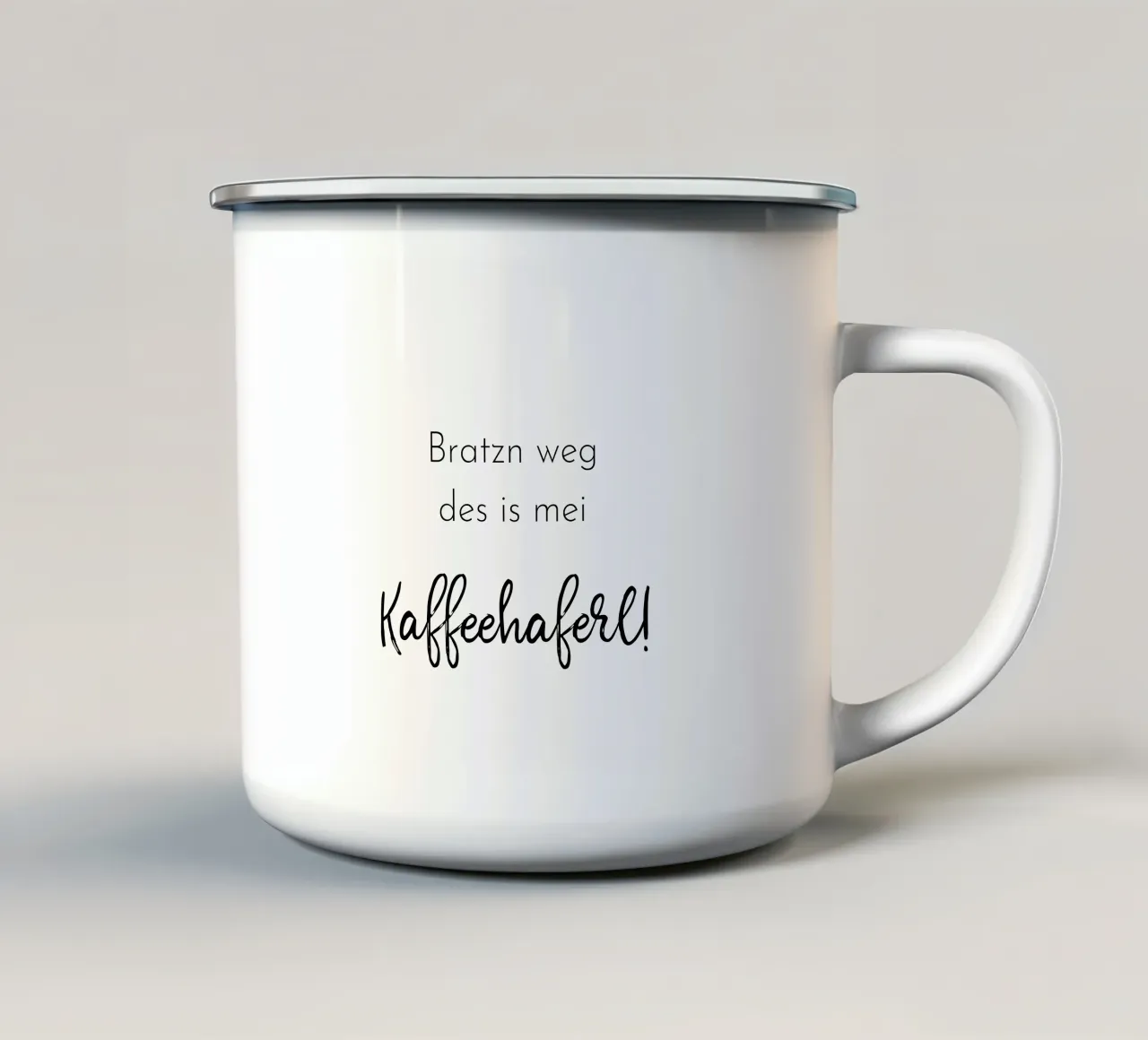 Bratzn weg! tazza in smalto da Made in Bavaria