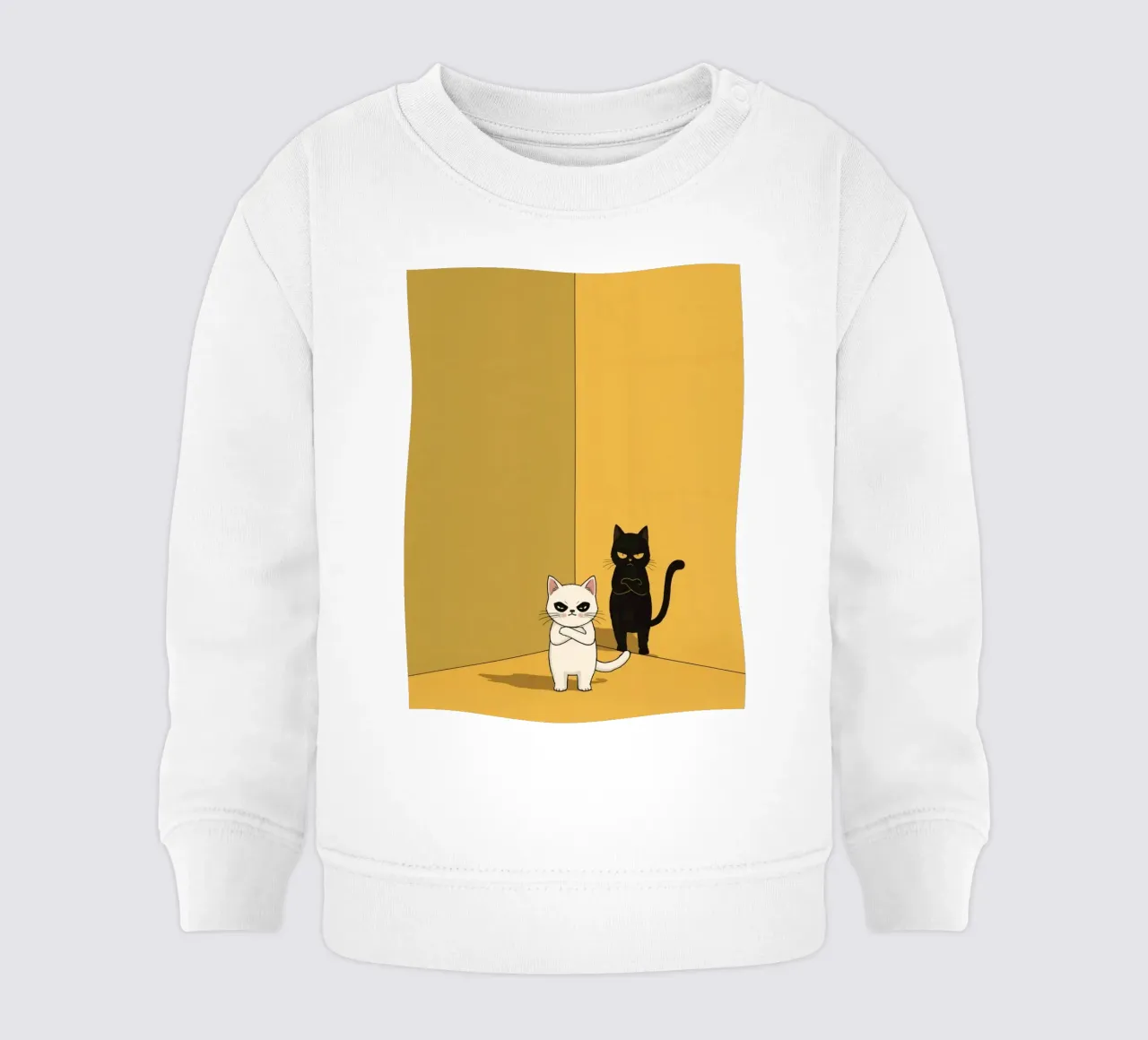 Carino due gatti dei cartoni animati in un angolo felpa neonato da DesignDoodle