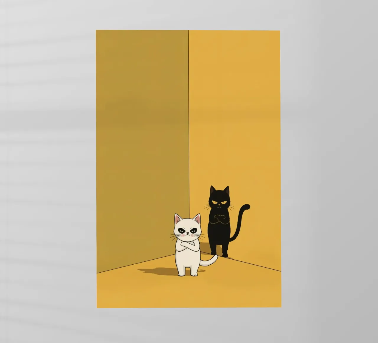 Carino due gatti dei cartoni animati in un angolo pellicola backlit da DesignDoodle