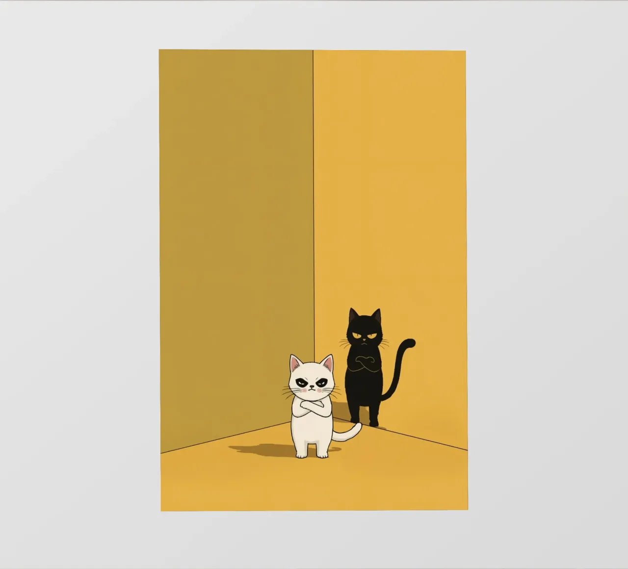 Carino due gatti dei cartoni animati in un angolo pellicola backlit da DesignDoodle