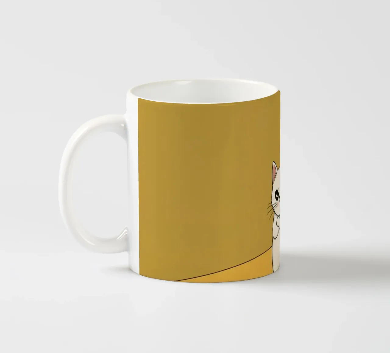 Carino due gatti dei cartoni animati in un angolo tazza in ceramica da DesignDoodle