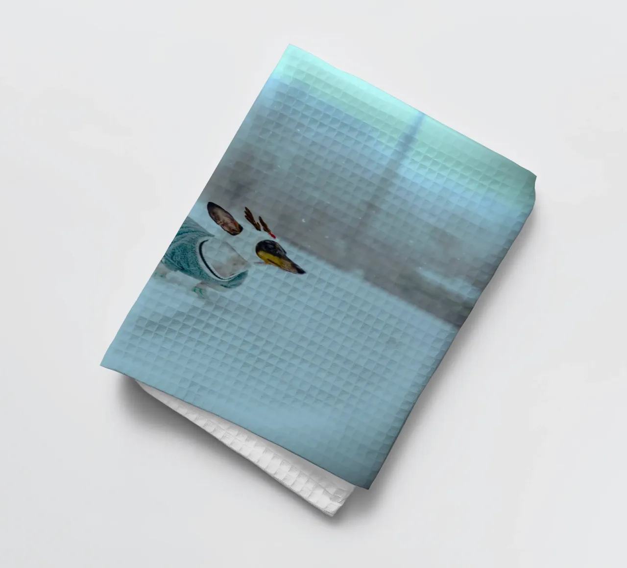 Every step on the snow brings warmth in the middle of winter tea towel by Nature's Palette