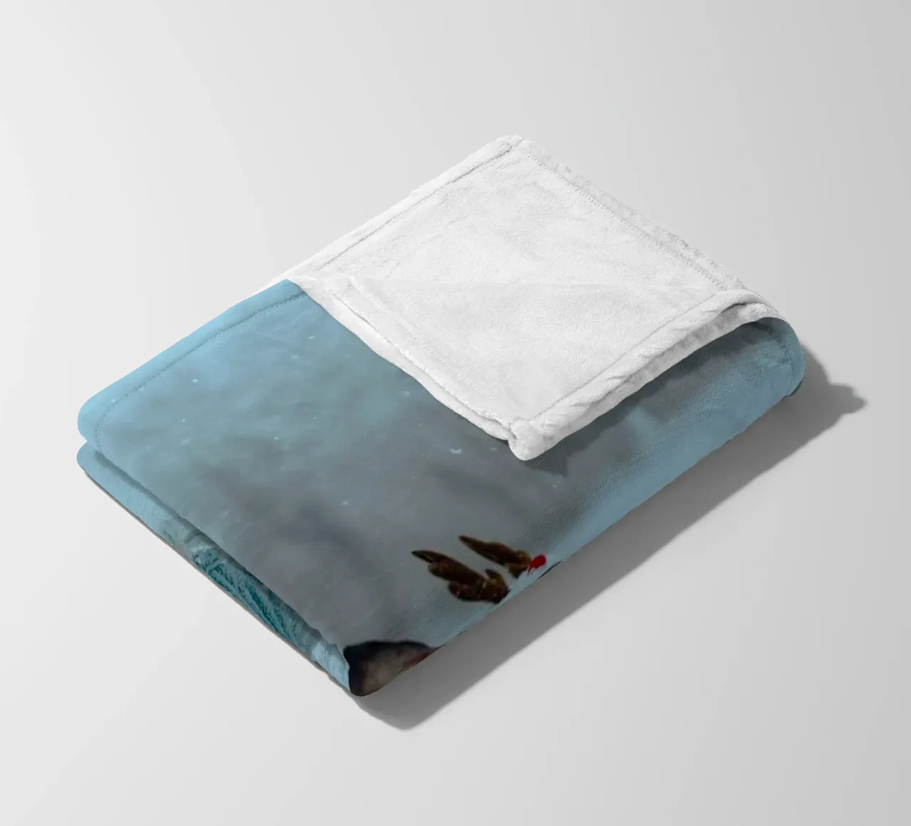 Every step on the snow brings warmth in the middle of winter fleece blanket by Nature's Palette