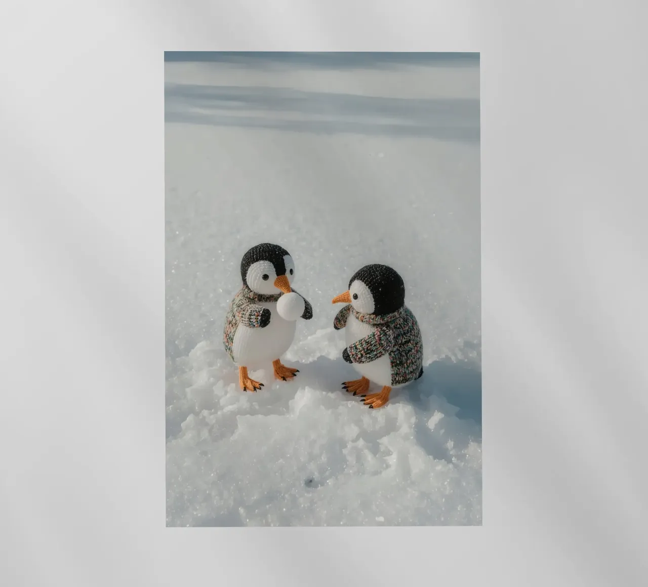 Due pinguini a maglia sulla neve pellicola backlit da DesignDoodle