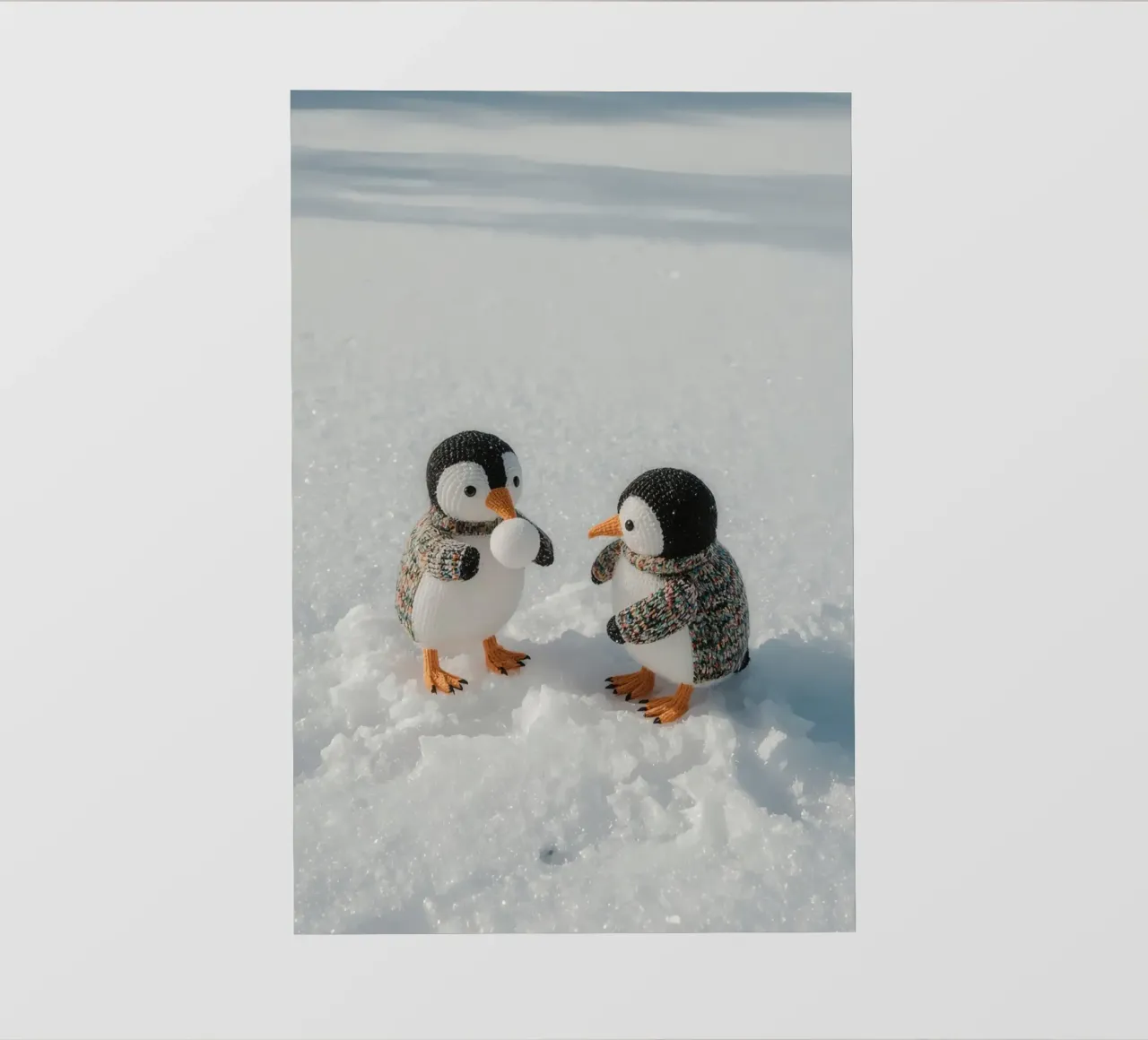 Due pinguini a maglia sulla neve pellicola backlit da DesignDoodle