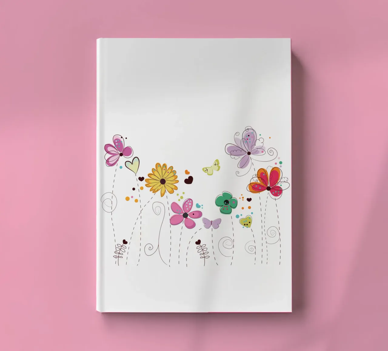 Spring time colorful doodle flowers notebook by gulsengunel