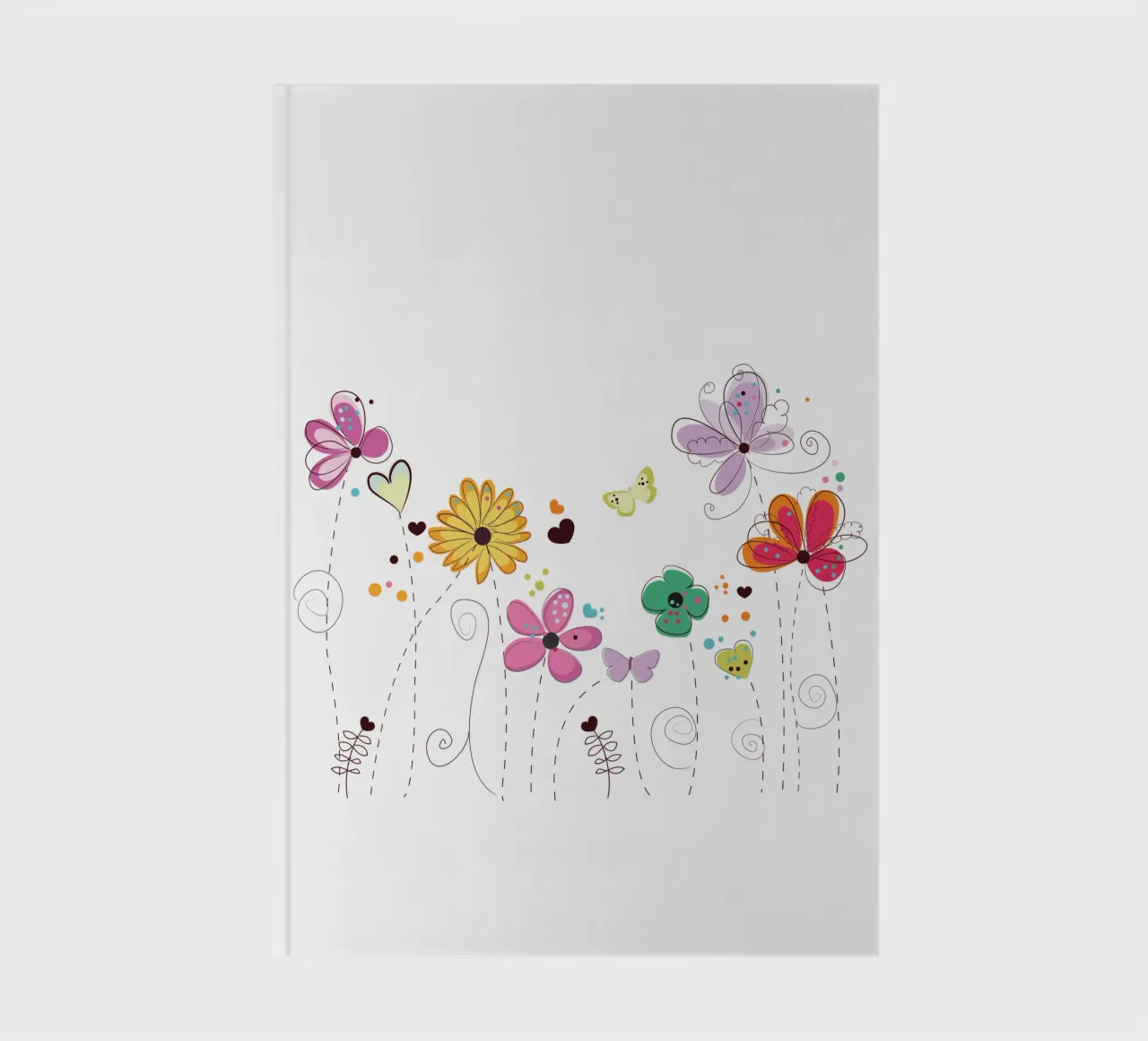 Spring time colorful doodle flowers notebook by gulsengunel