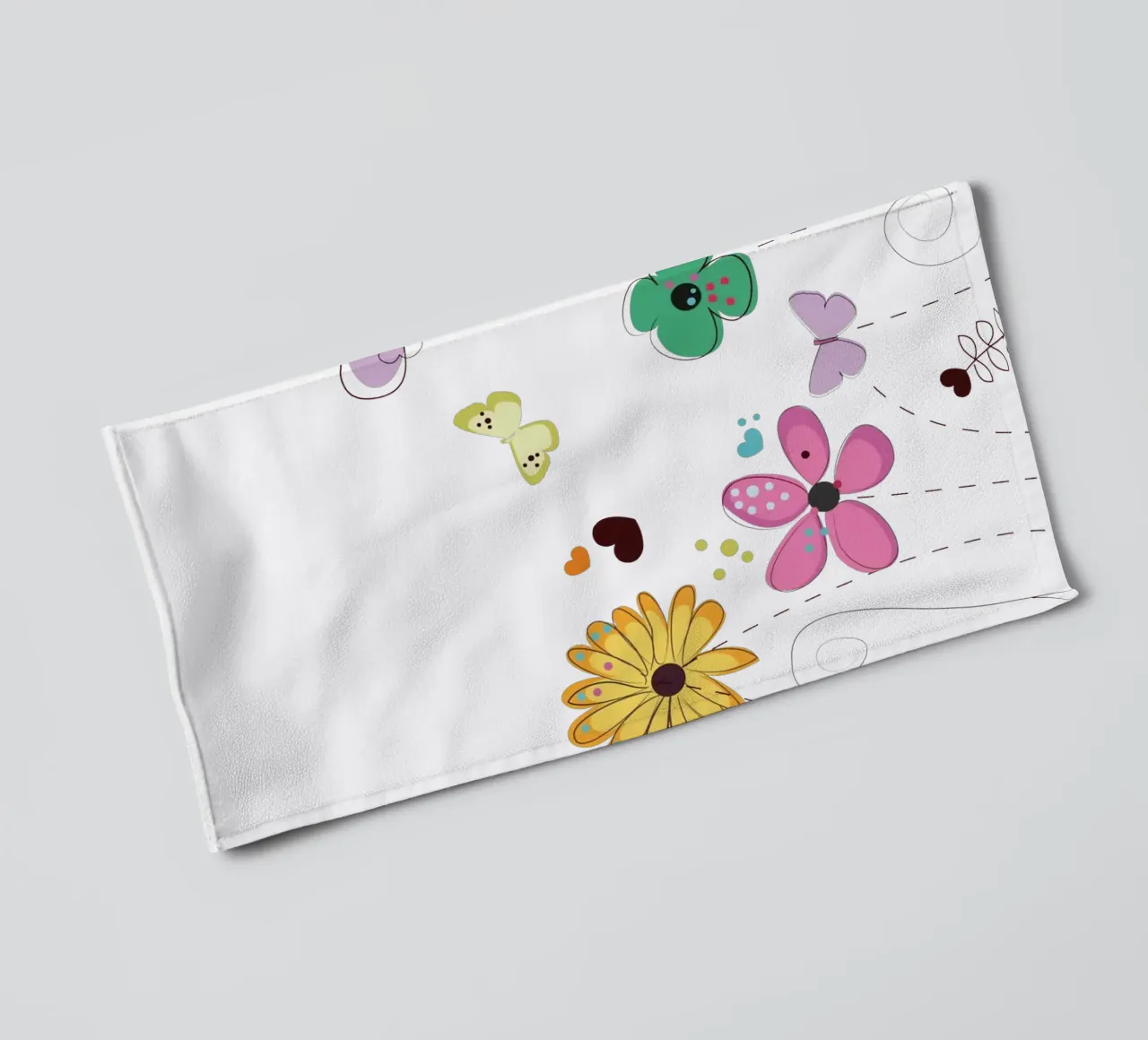 Primavera, fiori colorati a scarabocchio asciugamano da bagno da gulsengunel