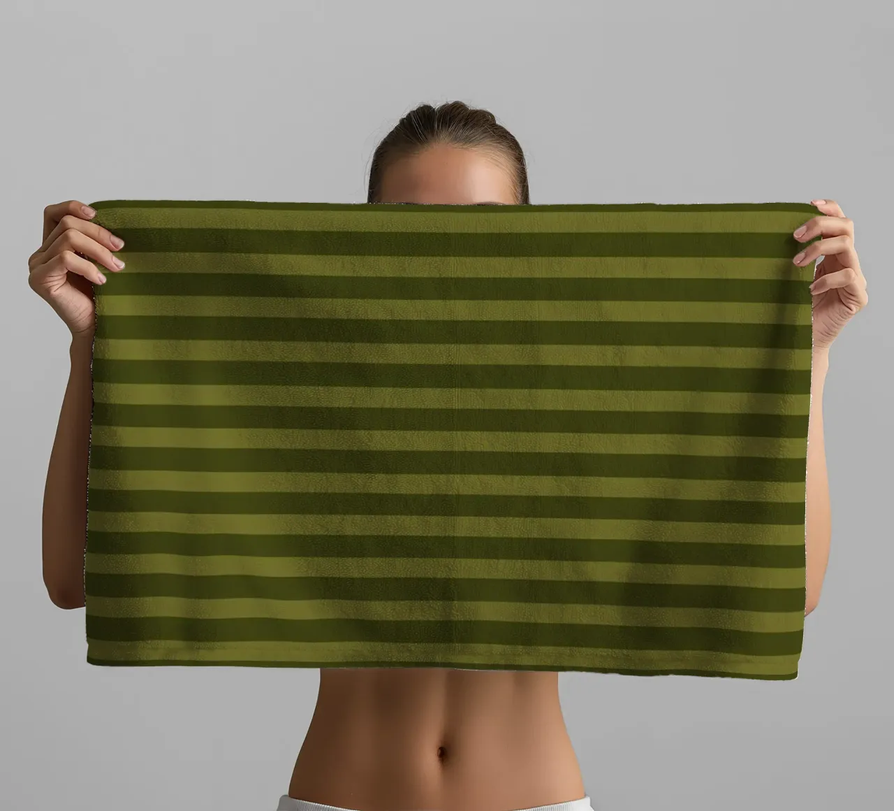 Olive Green Horizontals asciugamano da bagno da TijanaArtStudio88