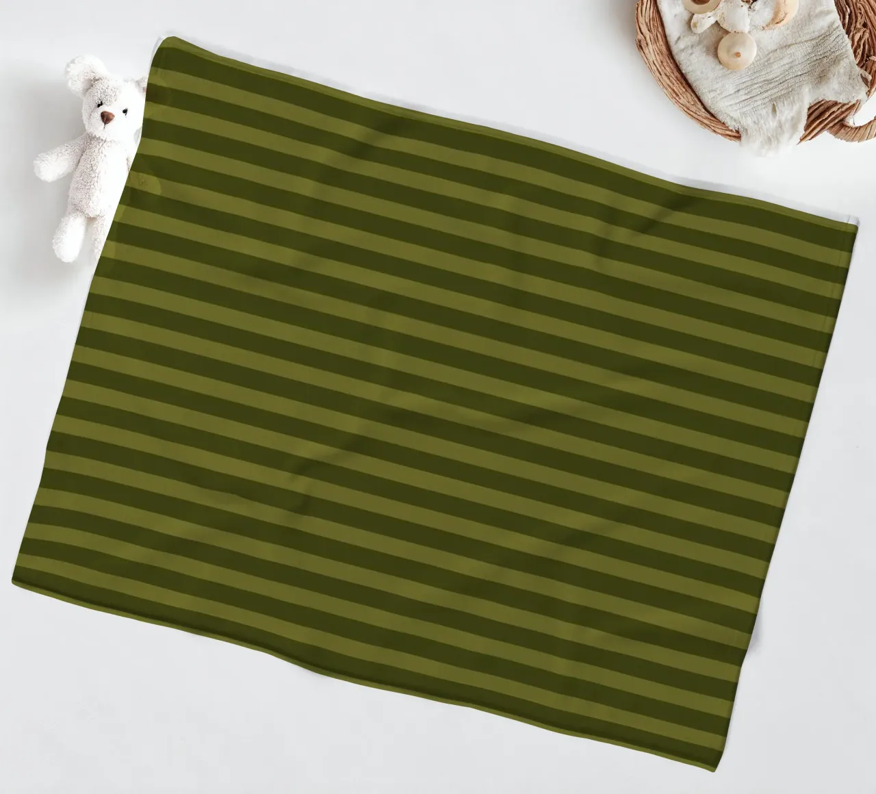 Olive Green Horizontals coperta in pile da TijanaArtStudio88