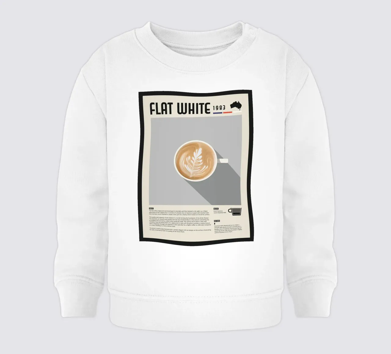 Poster sul caffè Flat White felpa neonato da stewar