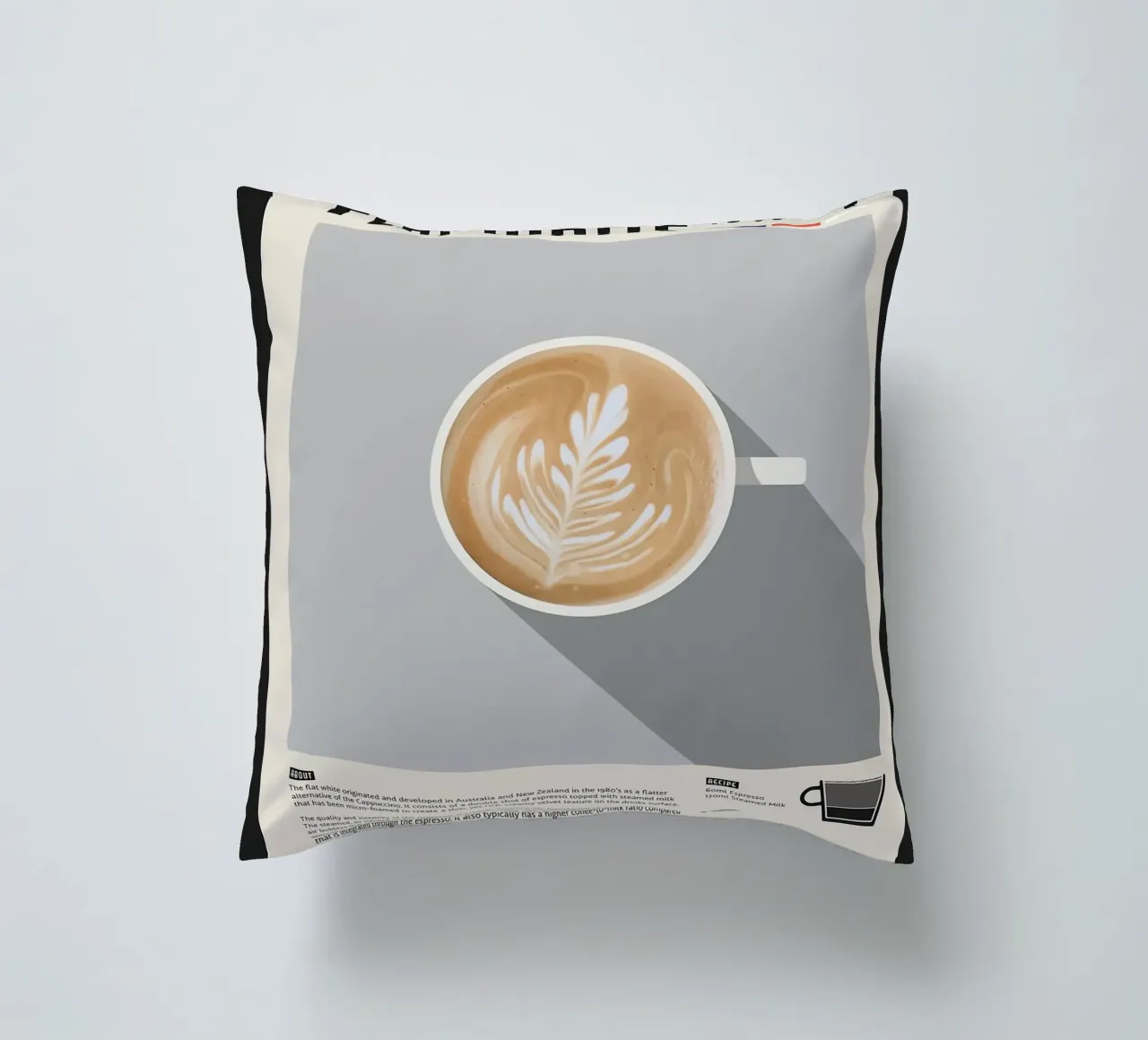 Poster sul caffè Flat White cuscino da stewar