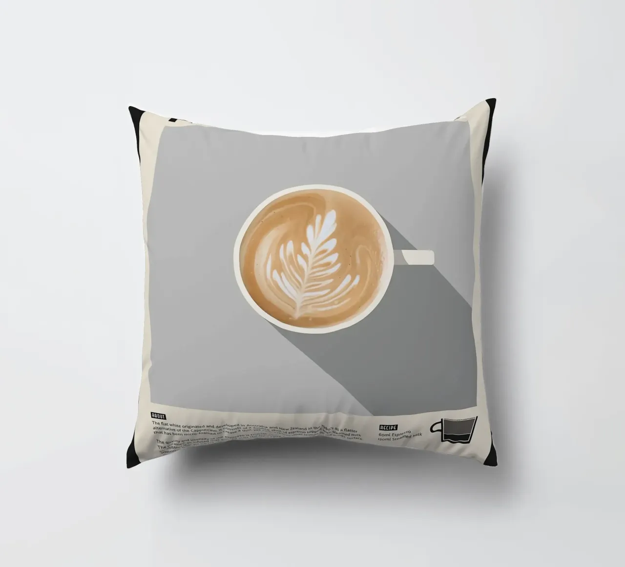 Poster sul caffè Flat White cuscino da stewar