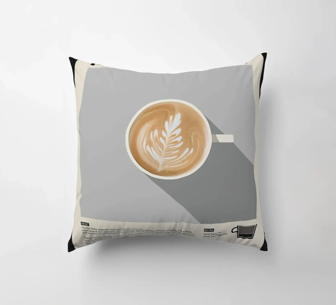 Poster sul caffè Flat White cuscino da stewar