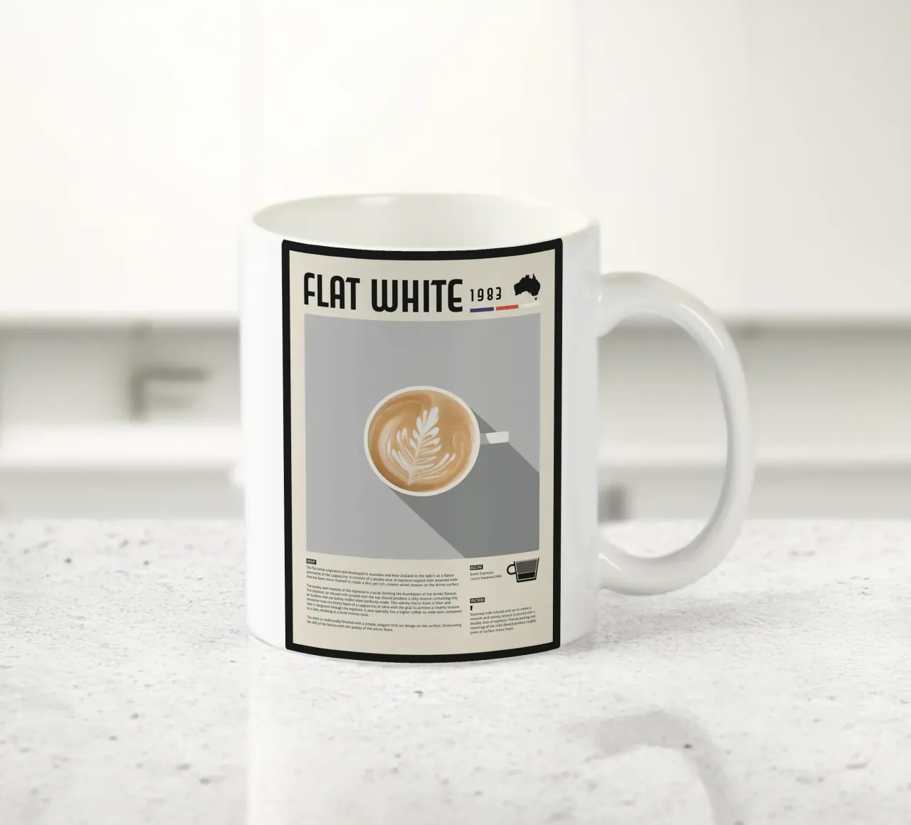Poster sul caffè Flat White tazza in ceramica da stewar