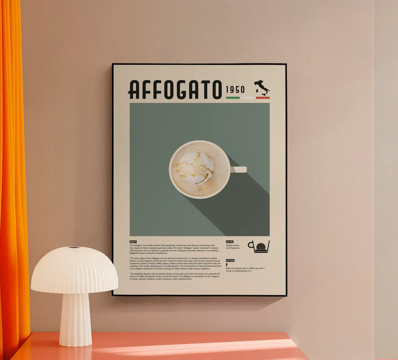 Poster del caffè Affogato plexiglass da stewar