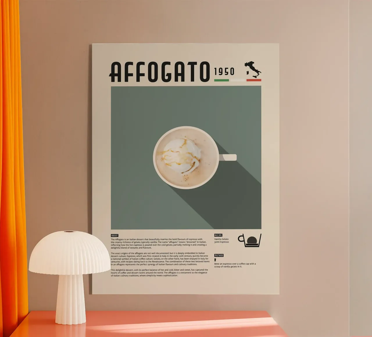 Poster del caffè Affogato plexiglass da stewar