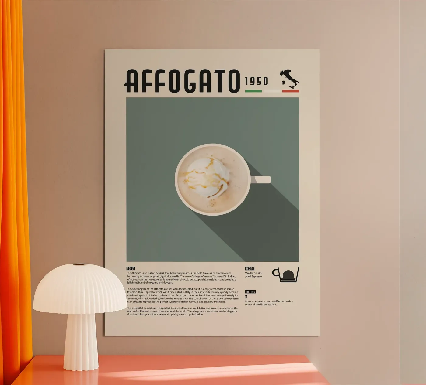Poster del caffè Affogato poster da stewar