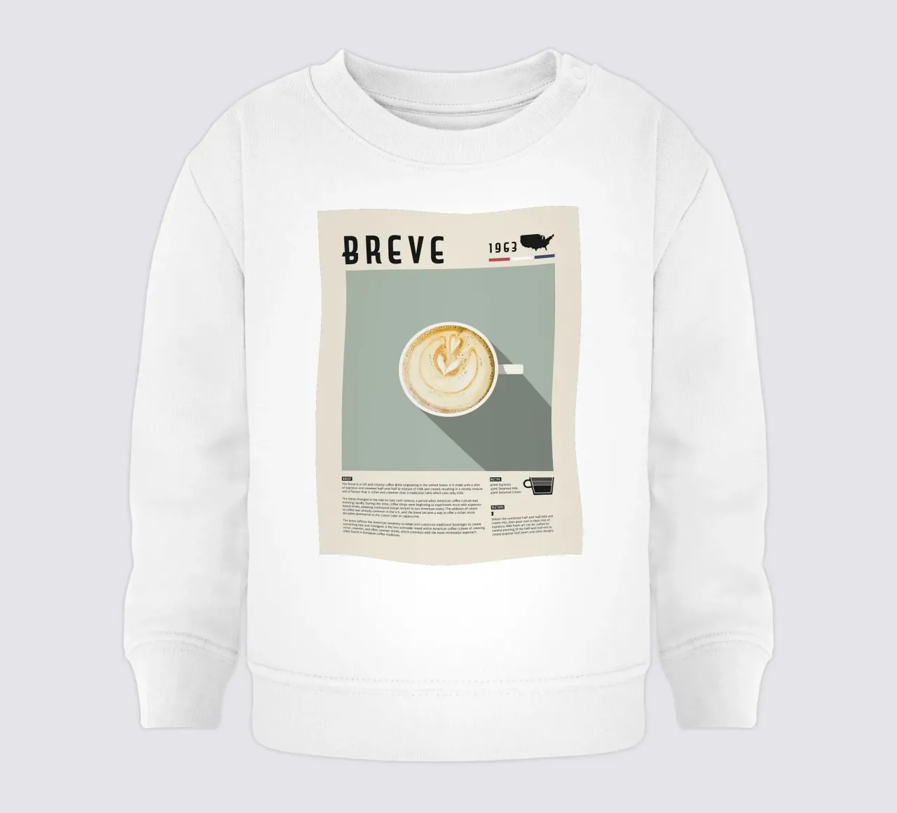 Poster del caffè Breve felpa neonato da stewar
