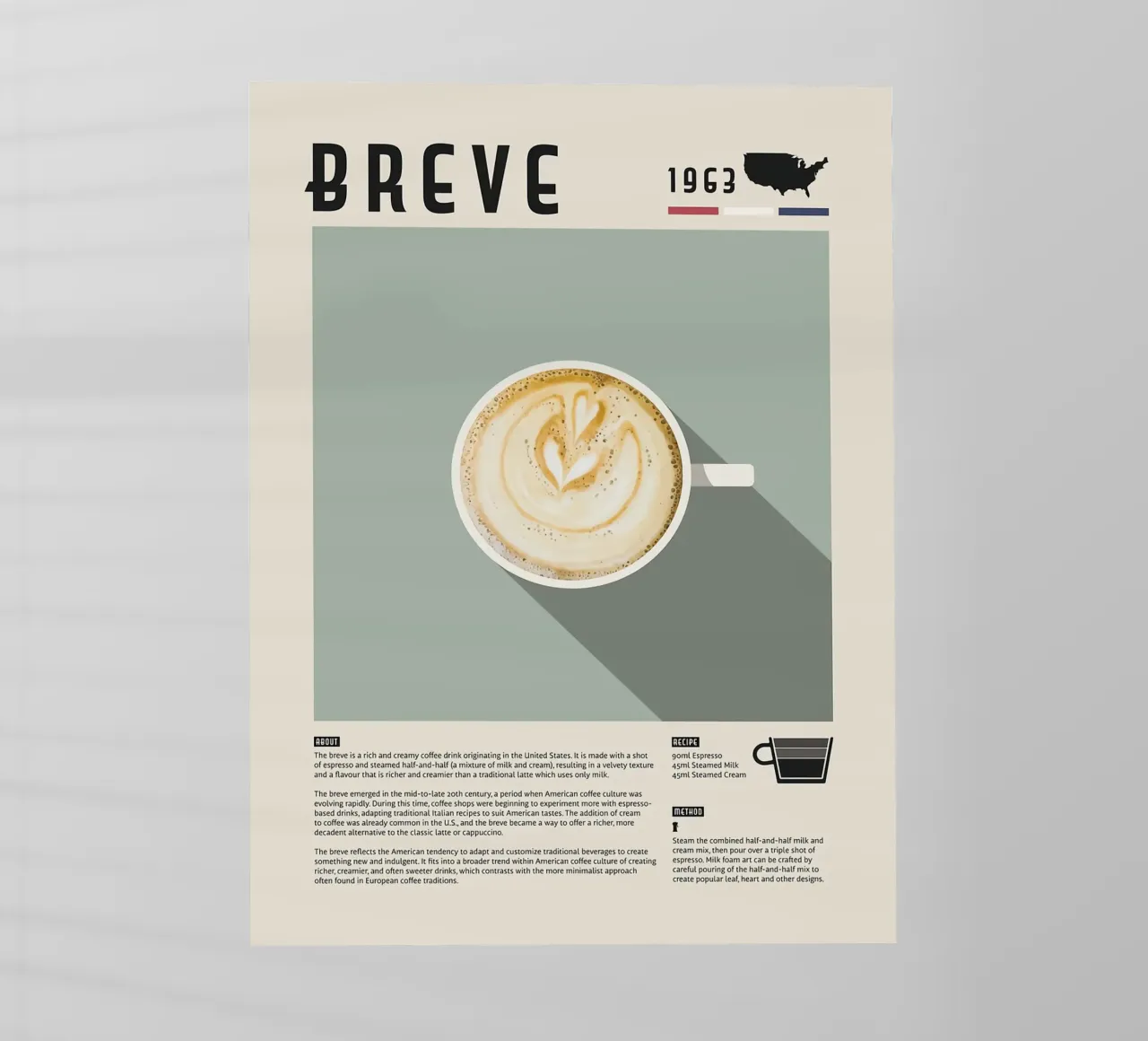 Poster del caffè Breve pellicola backlit da stewar