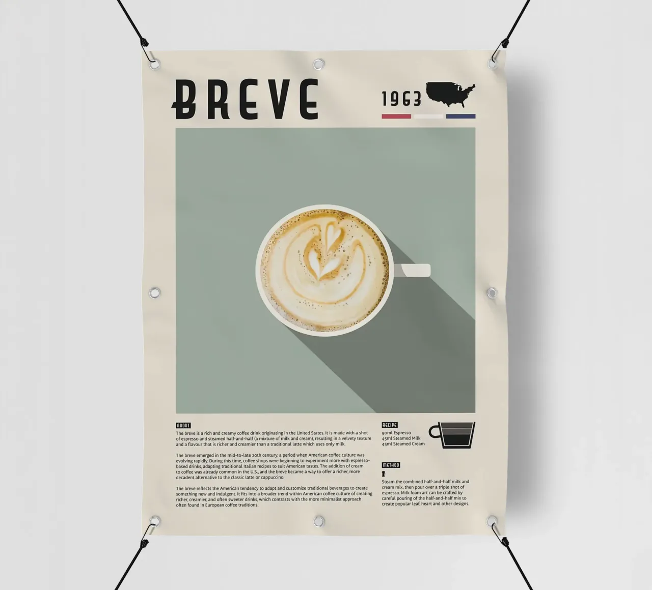 Poster del caffè Breve telo in pvc da stewar
