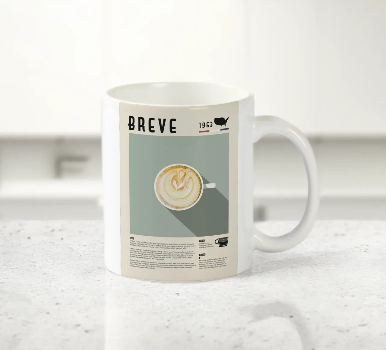 Poster del caffè Breve tazza in ceramica da stewar