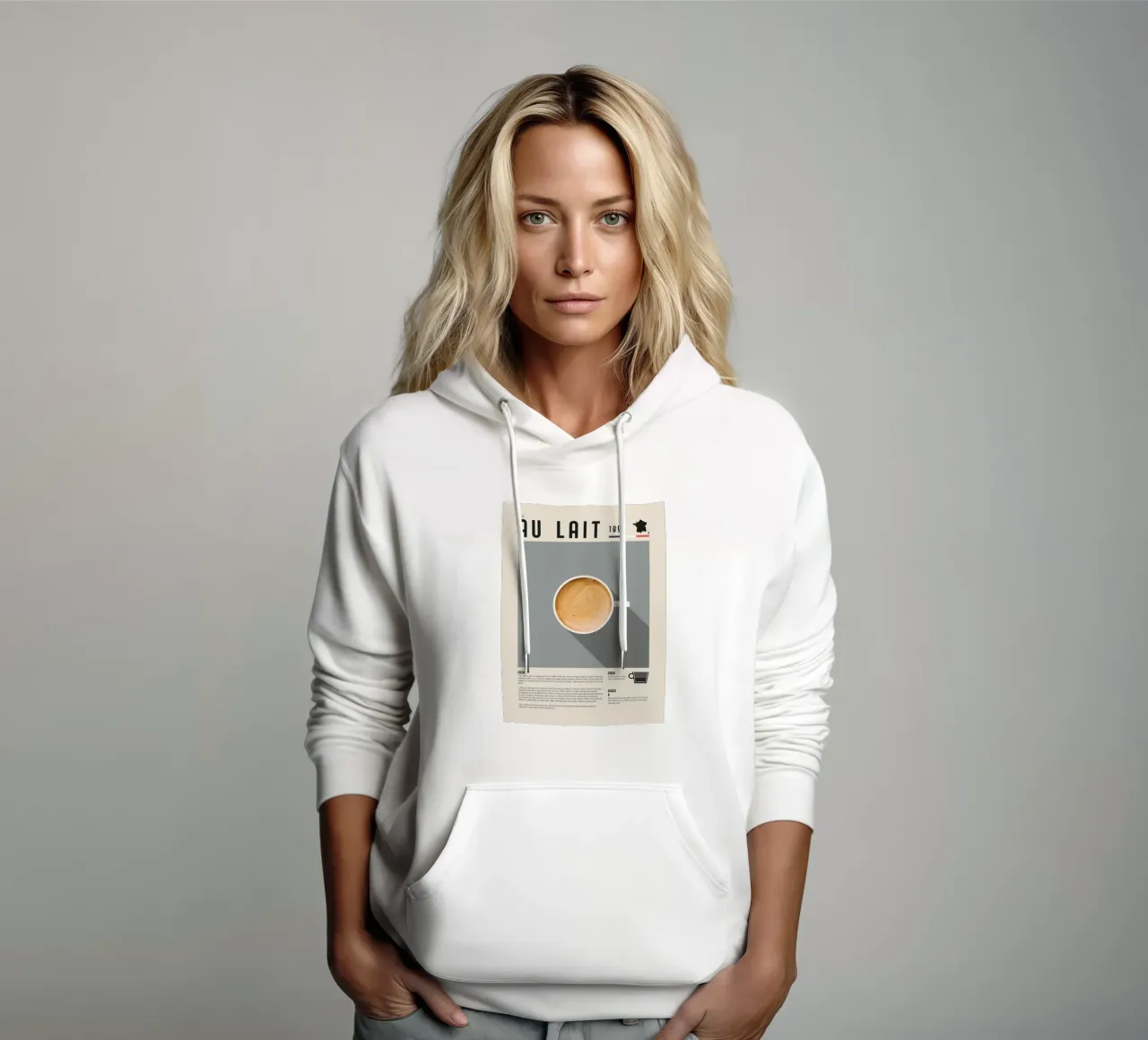 Poster sul caffè francese Cafe Au Lait felpa con cappuccio da stewar