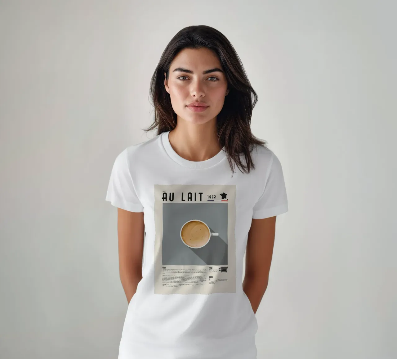 Poster sul caffè francese Cafe Au Lait t-shirt da stewar