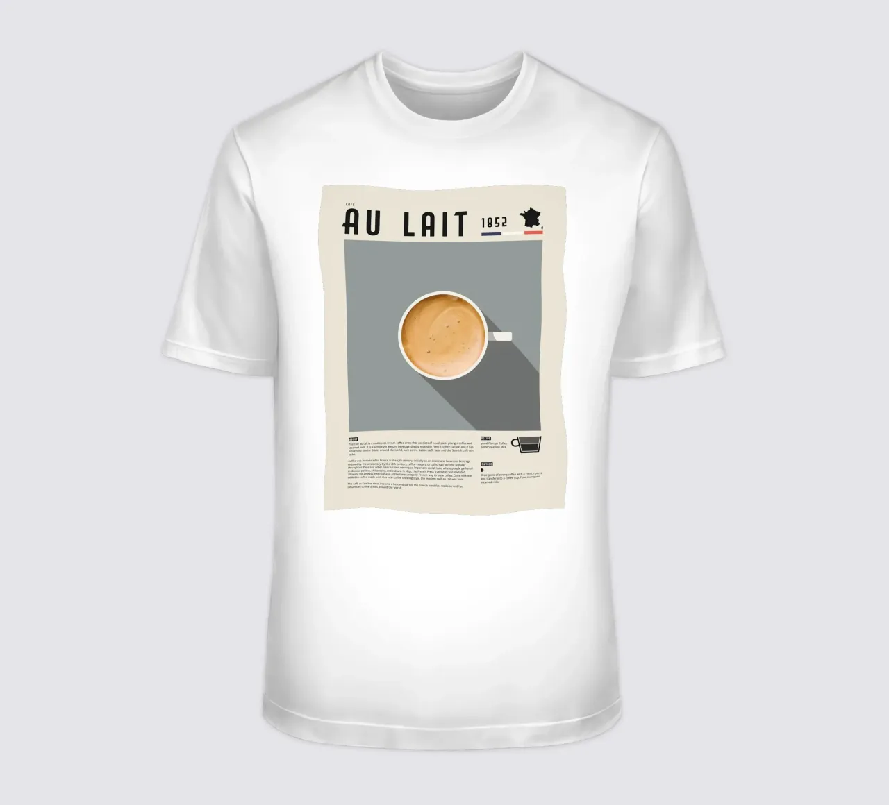 Poster sul caffè francese Cafe Au Lait t-shirt da stewar