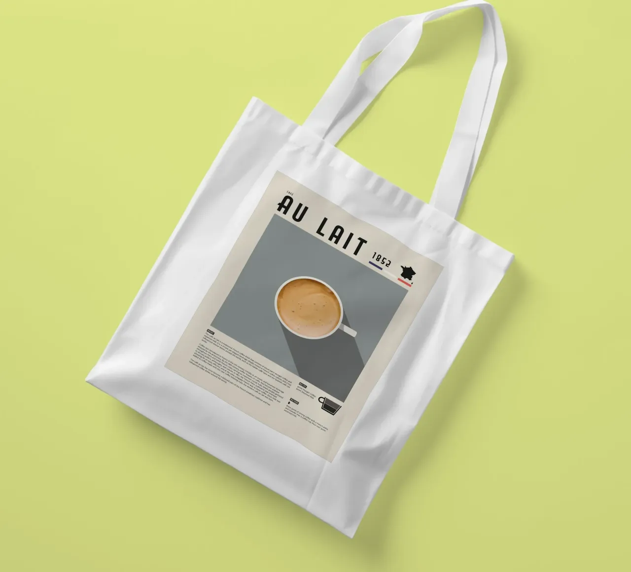 Poster sul caffè francese Cafe Au Lait borsa in juta da stewar