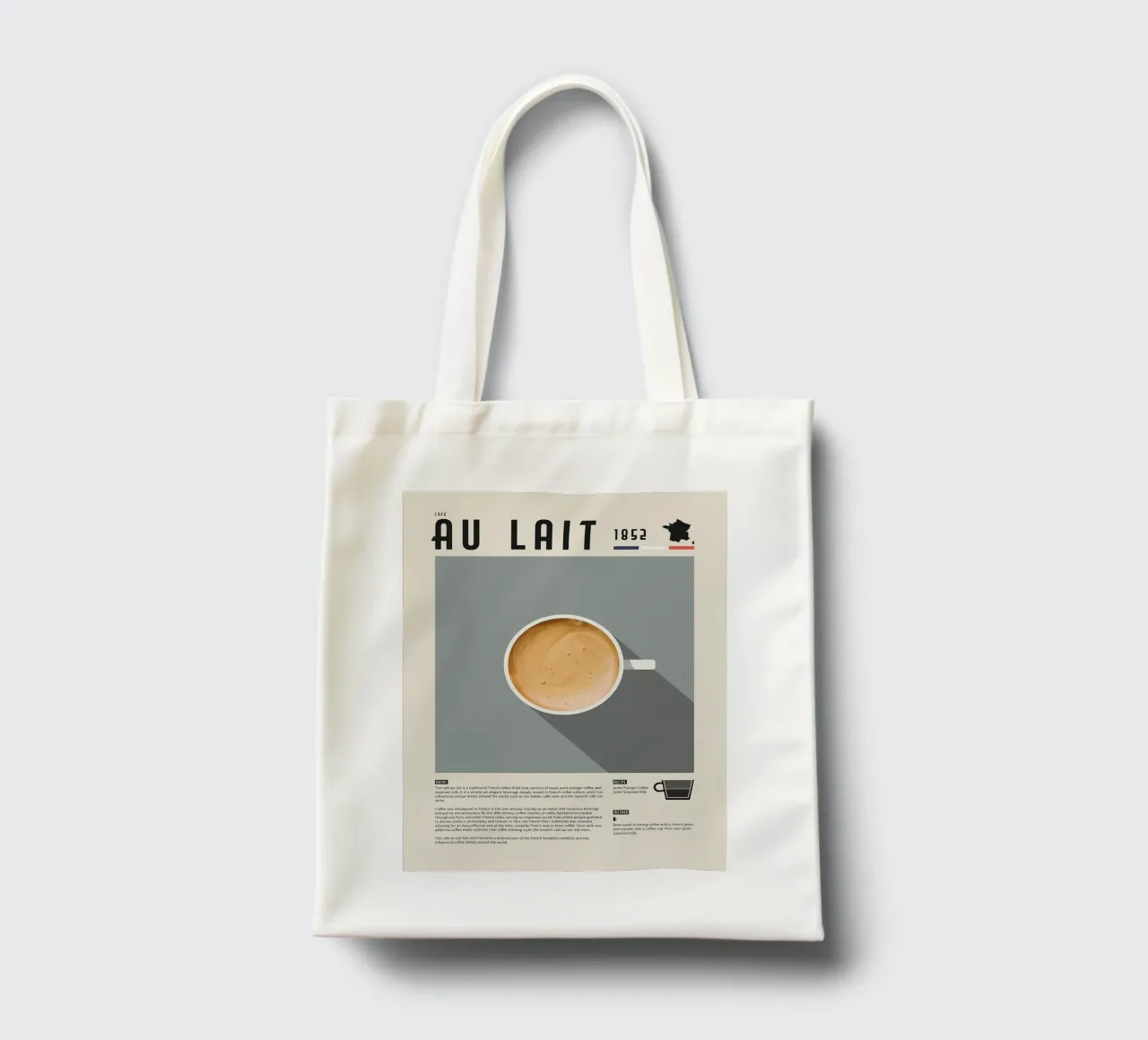 Poster sul caffè francese Cafe Au Lait borsa in juta da stewar