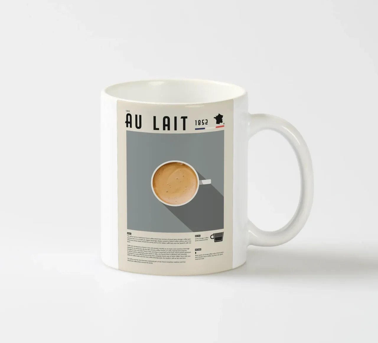 Poster sul caffè francese Cafe Au Lait tazza in ceramica da stewar