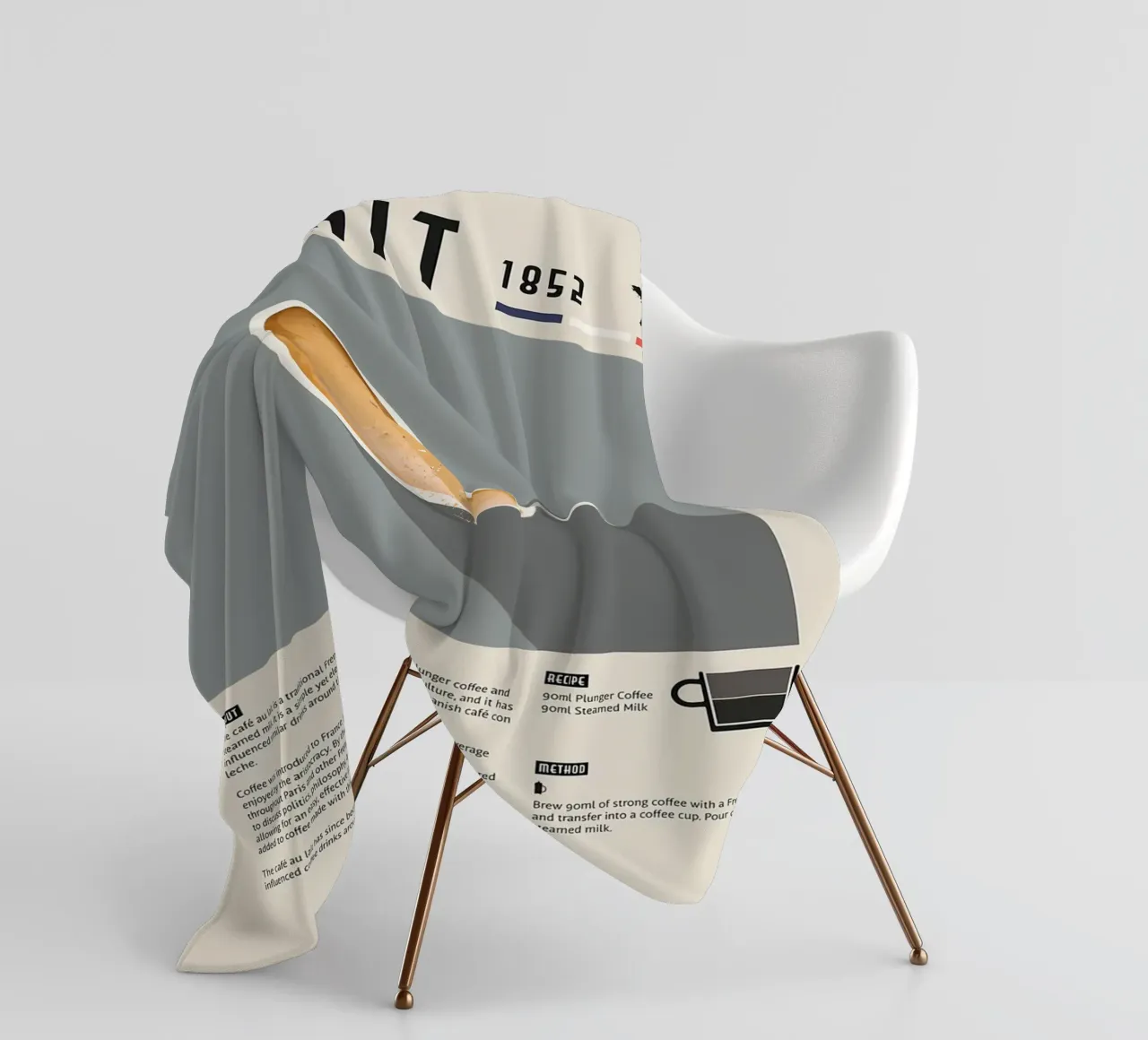 Poster sul caffè francese Cafe Au Lait coperta in pile da stewar