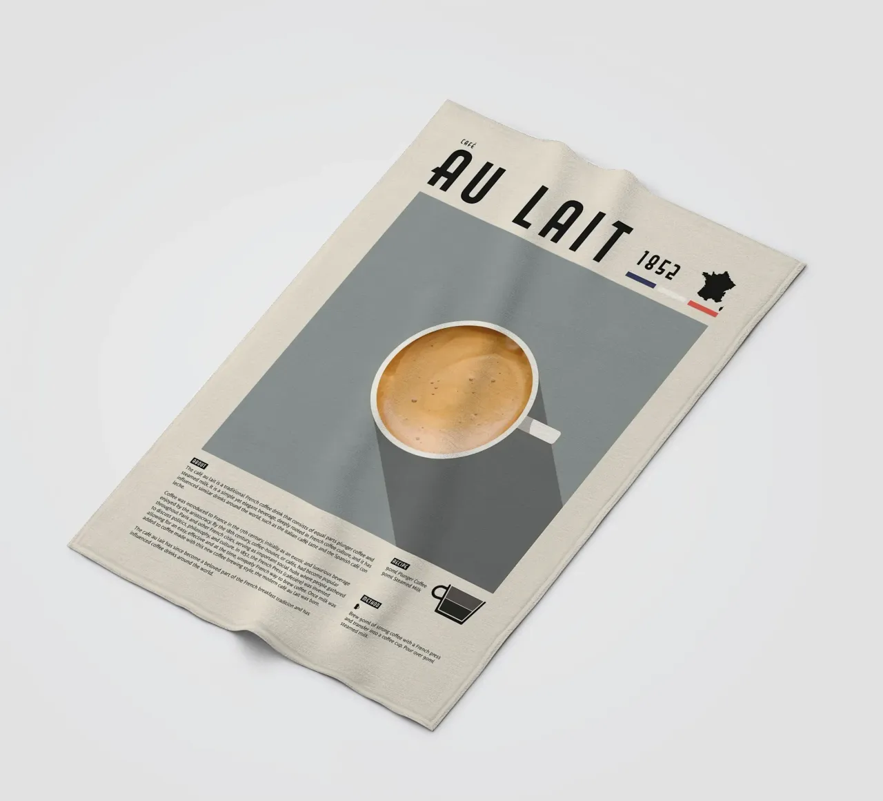 Poster sul caffè francese Cafe Au Lait coperta in pile da stewar