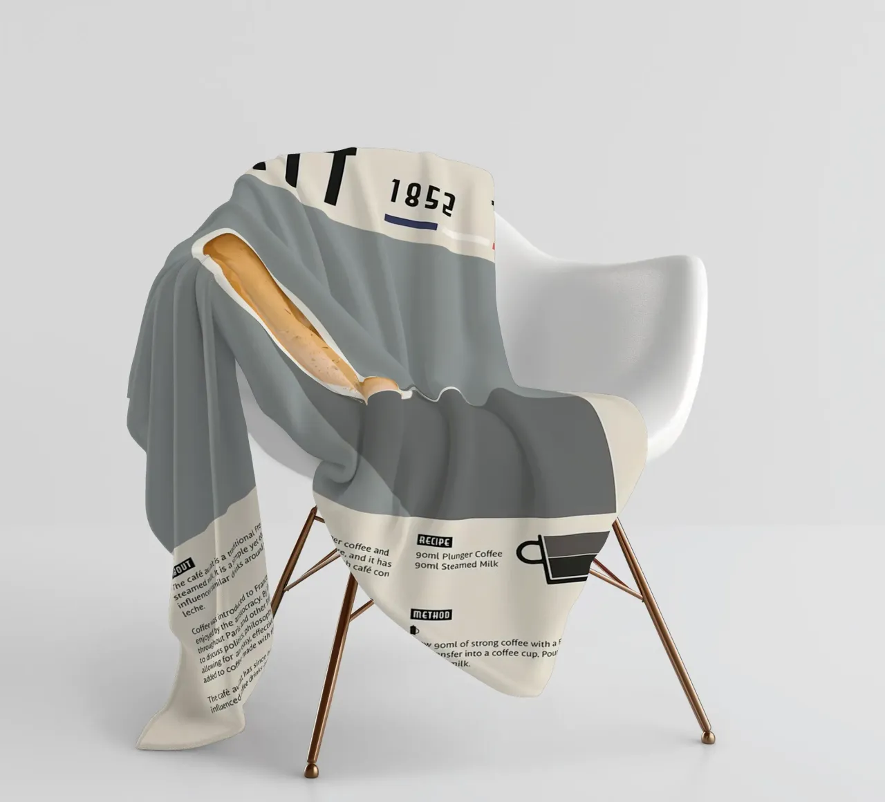 Poster sul caffè francese Cafe Au Lait coperta in pile da stewar
